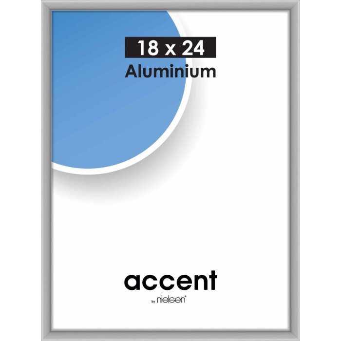 Accent aluminium lijst 18x24 cm zilver mat