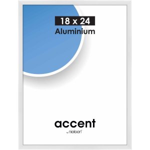 Accent aluminium lijst 18x24 cm wit glanzend