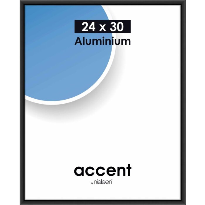 Accent aluminium lijst 24x30 cm zwart mat