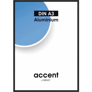 Accent aluminium lijst 29,7x42 cm zwart mat