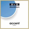 Accent aluminium lijst 30x30 cm goud