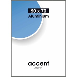 Accent aluminium lijst 50x70 cm staal grijs glanzend