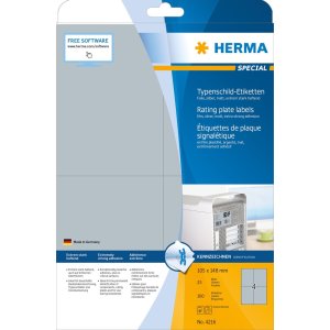 herma naamplaat etiketten a4 105x148 mm zilver extreem...