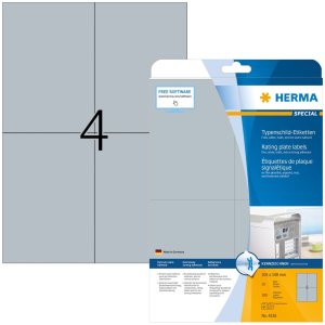 herma naamplaat etiketten a4 105x148 mm zilver extreem sterk klevende folie mat 100 st.