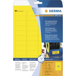 herma signaaletiketten slijtvast a4 45,7x21,2 mm geel...