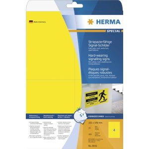 herma signaalborden slijtvast a4 105x148 mm geel sterk...