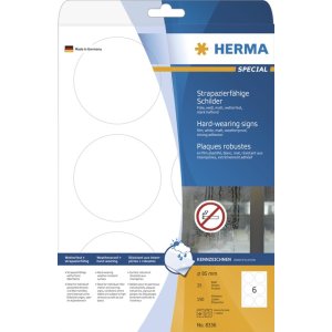 herma signs slijtvaste a4 ø 85 mm rond wit sterk...