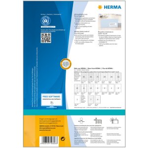 herma adresetiketten a4 natuurwit 99,1x38,1 mm recycled papier mat met Blauer Engel certificaat 1400 st.