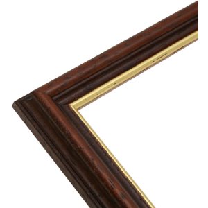 Deknudt Houten lijst s406 walnoot 9x13 cm gouden rand