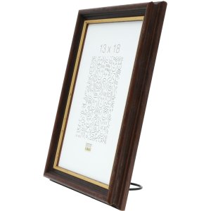 Deknudt Houten lijst s406 walnoot 20x30 cm gouden rand