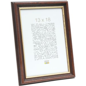 Deknudt Houten lijst s406 walnoot 24x30 cm gouden rand