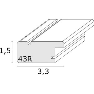 Deknudt Houten lijst s43re 15x20 cm wit - zilveren rand