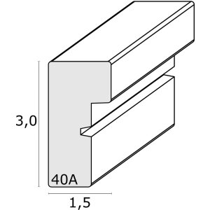 Houten lijst s40a wit 30x40 cm - 20x30 cm