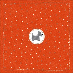 Papieren Servetten 33x33 cm Schotse Terrier Mini rood